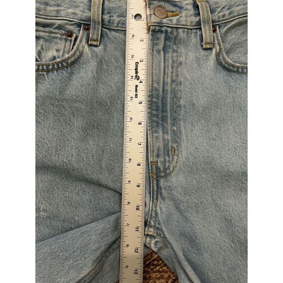 Etica Denim Devon Wide Leg Crop Jeans Size 26 Distressed High Rise Light Wash - Picture 4 of 8